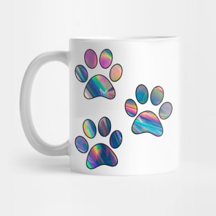 Holographic Paw Prints Mug